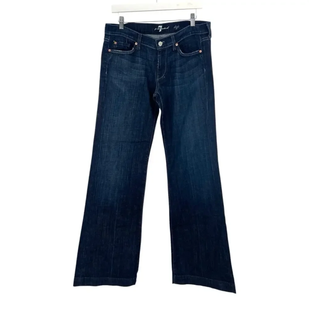 7 for all‎ mankind dojo dark wash long inseam jeans sz 31
